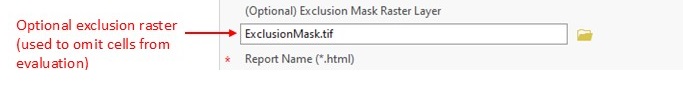 Model Evaluation Exclusion Mask Input